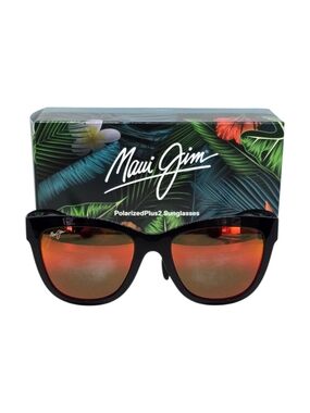 Maui Jim Men’s Sunglasses - Black Frame with Orange-Red Mirror Lenses